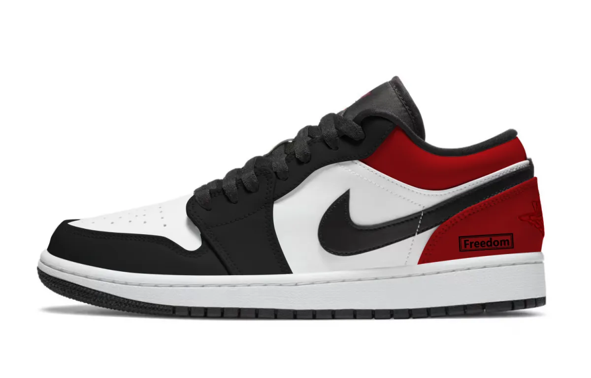 Jordan Air Jordan 1 Chicago Abrasion Resistant Abrasion Resistant Low top Vintage Basketball Shoes Unisex Black Red