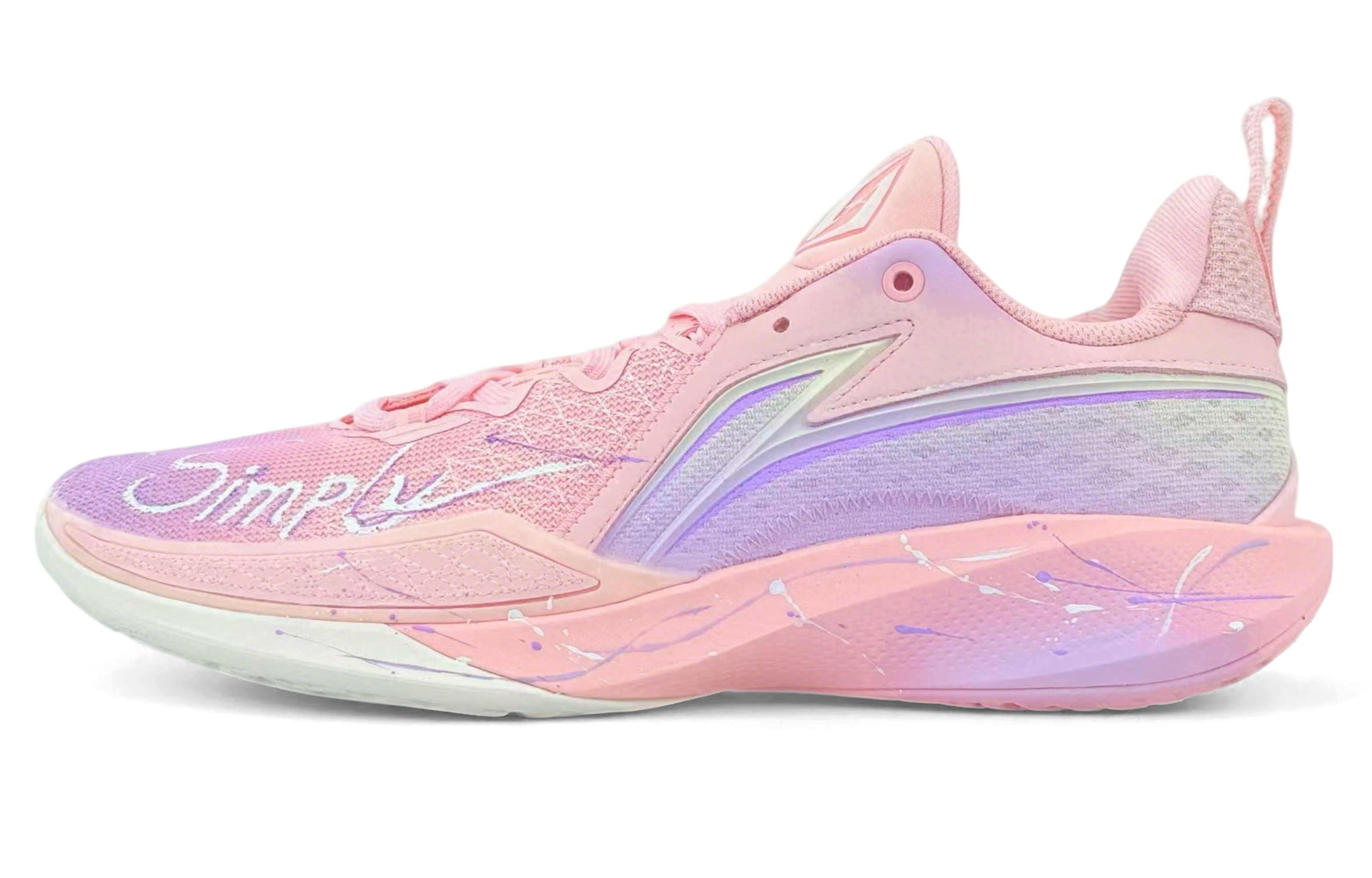 Li Ning Speed 2 Cushioning Slip Resistant Rebound Low top Basketball Shoes Men’s Pink Purple