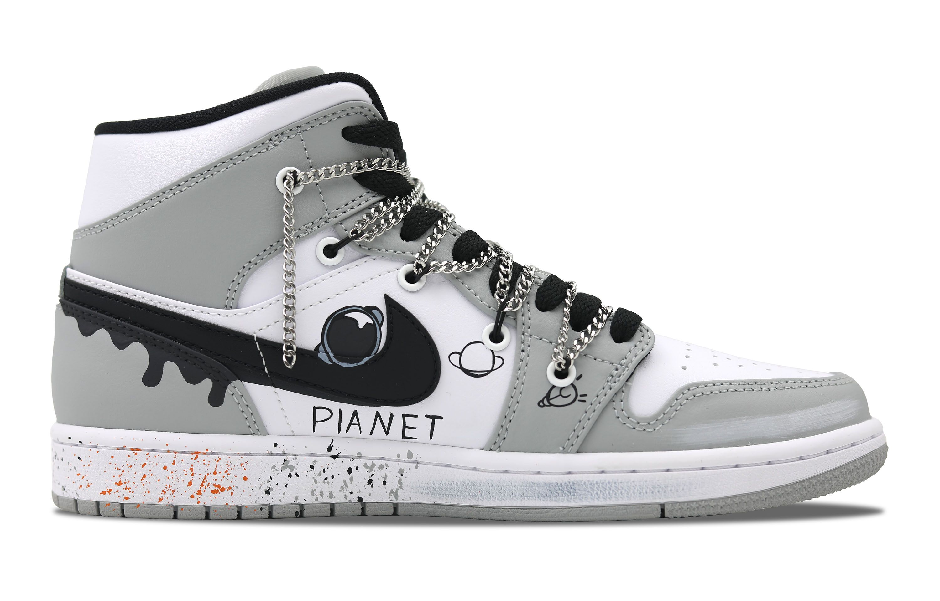 Jordan Air Jordan 1 Cushioning, Wear Resistant Mid top Vintage Basketball Shoes Men’s Gray