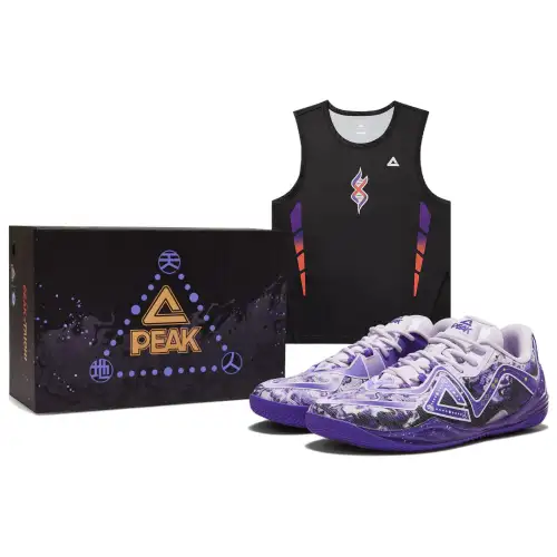 Peak Unparalleled National Innovation Series Unusual Colors Limited Set Edition Limited to Year of the Snake Integrated Shoe and Foot Horizontal Cushioning Flexible Ground Non-slip Wear-Resistant Lightweight Rebound Low-top Basketball Shoes Men's Lavender Purple