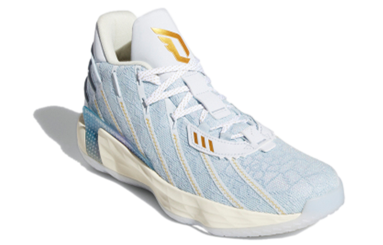 Кроссовки adidas D lillard 7 GCA "Christmas" (голубые) — фото 2