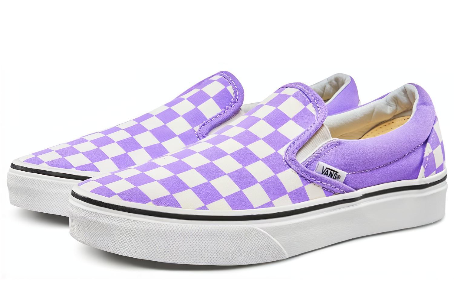Слипоны Vans slip-on (фиолетово-белые) — фото 2