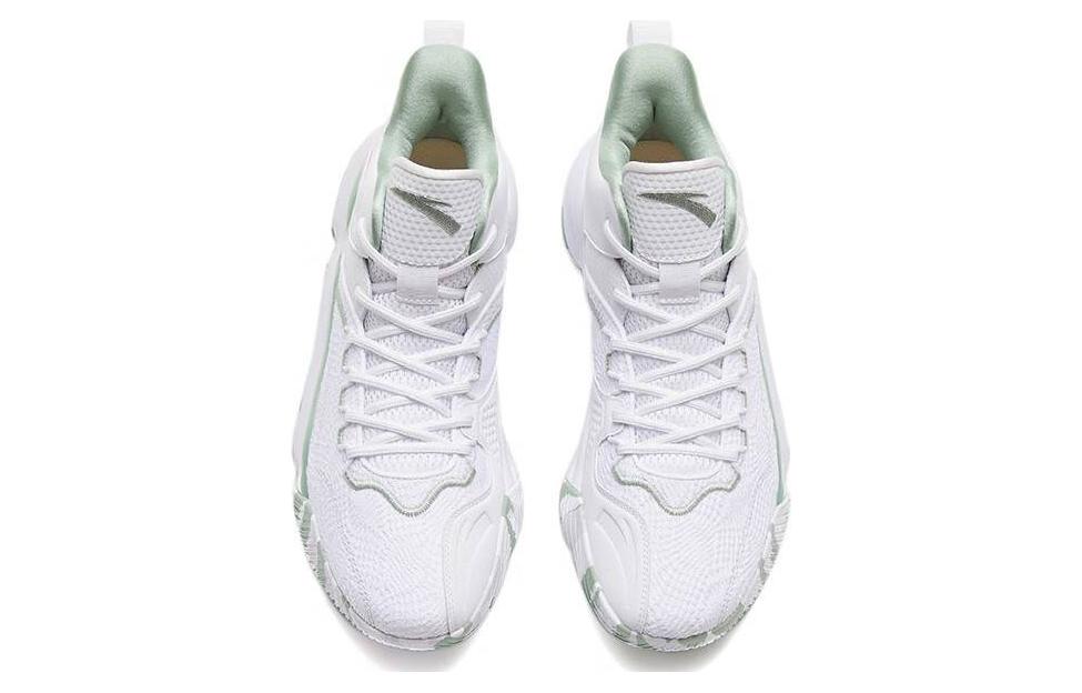 Anta Laser 4 Cushioning Slip Resistant Abrasion Resistant Mid top Basketball Shoes Men’s White