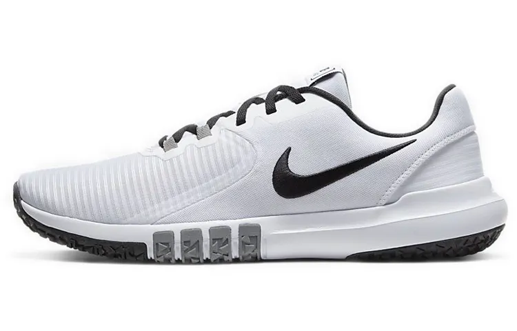 Nike Flex Control 4 Cushioning Slip Resistant Low top Training Shoes Men's White Black