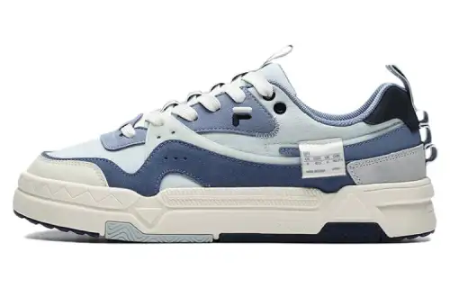 FILA Cushioning, Wear Resistant Low top Skateboard Shoes Men's Gray Blue