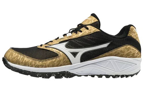 Mizuno Dominant AS Slip Resistant Abrasion Resistant Low top Baseball Shoes Gold White