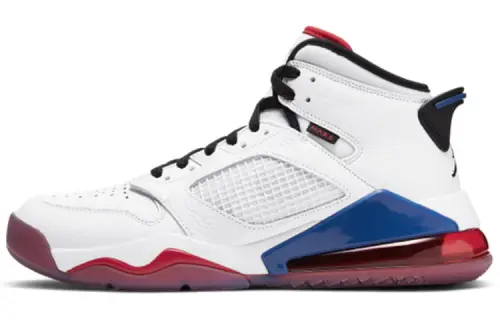 Jordan Mars 270 mesh, comfortable and daily, shock-absorbing, anti-slip, mid-top, retro basketball shoes, men's, white, red and blue