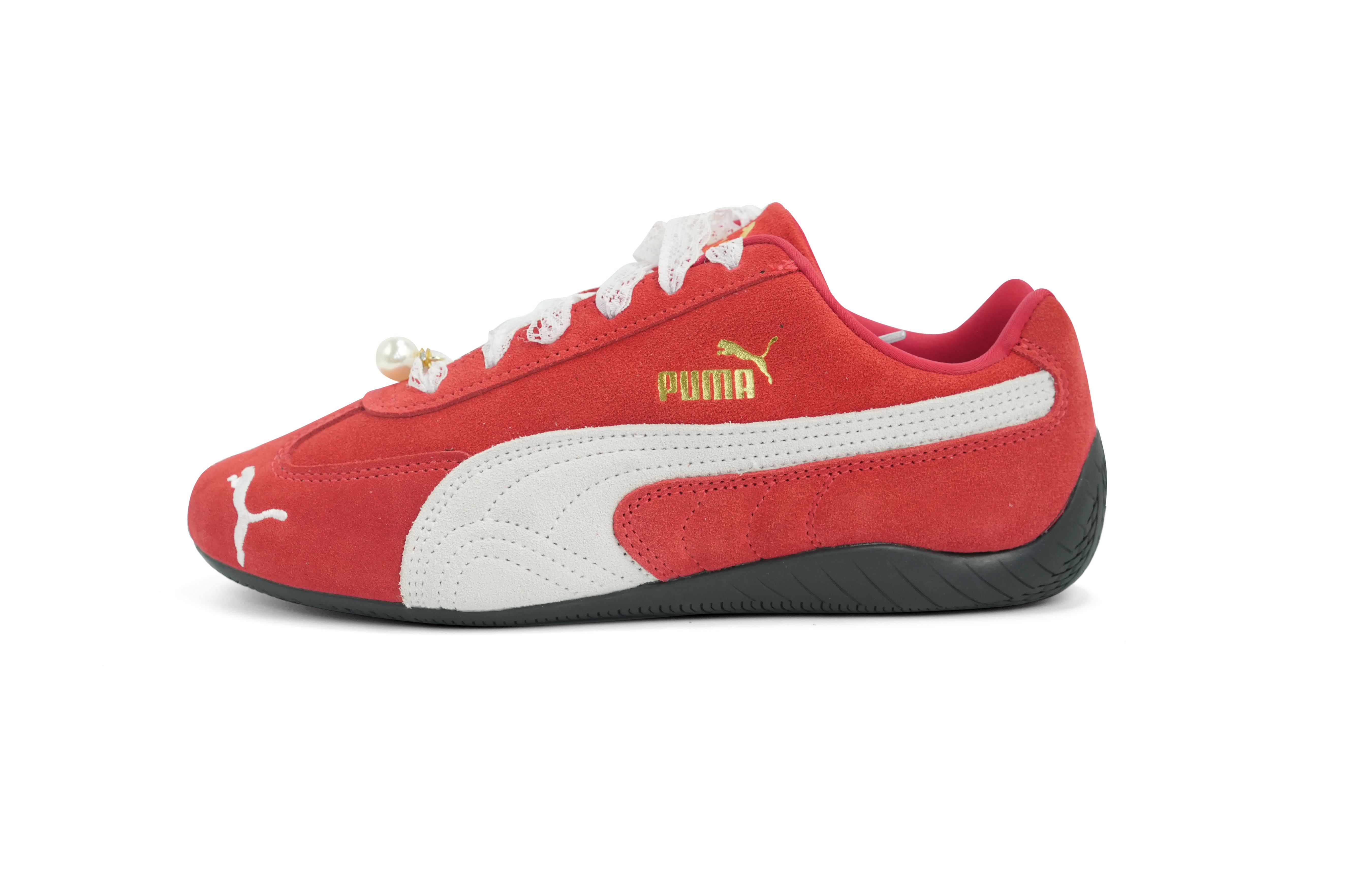 【Индивидуальные кроссовки】 кожзаменитель MA Speedcat винтаж Гонки милые модные Miumiu в стиле амортизационная и износостойкая тренировочная обувь с низкой вершиной. мужские и женские фасон унисекс красный