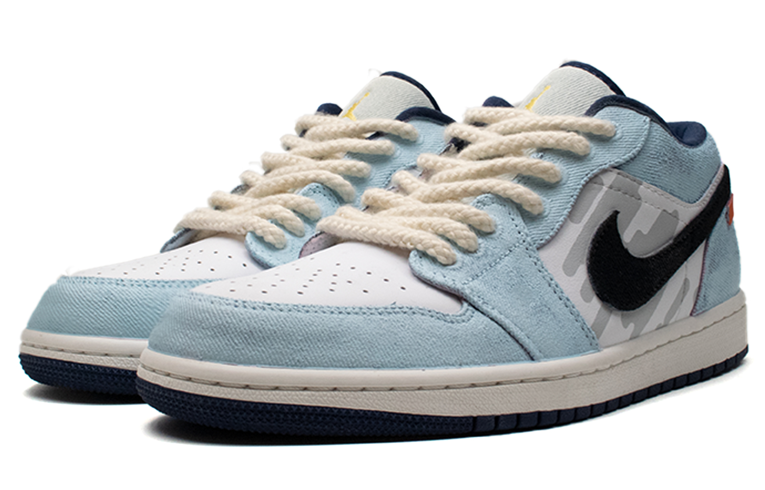 Jordan Air Jordan 1 Low top Vintage Basketball Shoes Unisex Light Blue