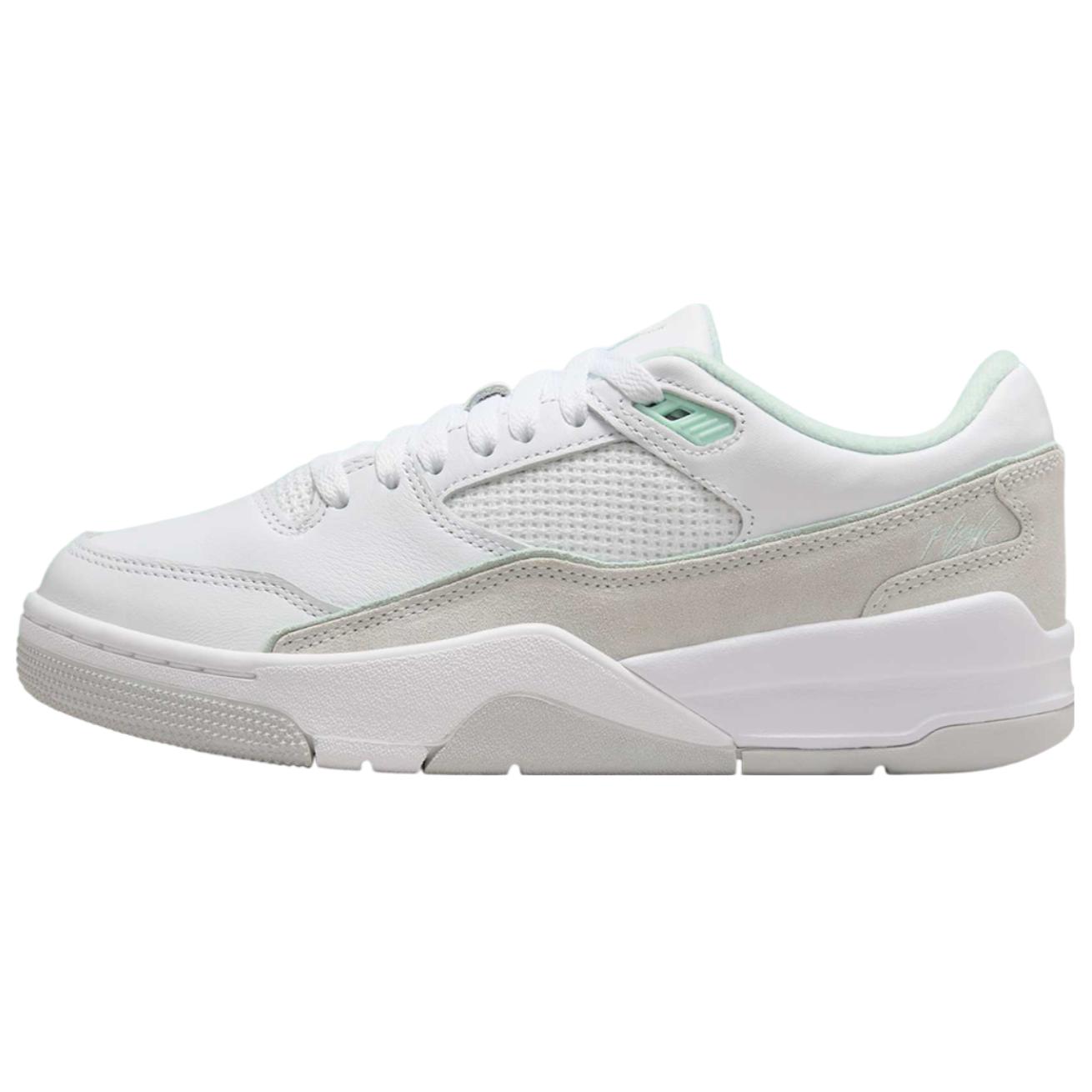 Jordan FLIGHT COURT Slip Resistant Abrasion Resistant Low top Vintage Basketball Shoes Women's White