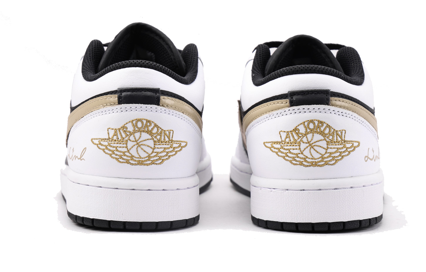 Jordan Air Jordan 1 Slip Resistant Abrasion Resistant Low top Vintage Basketball Shoes Unisex White Brown Black