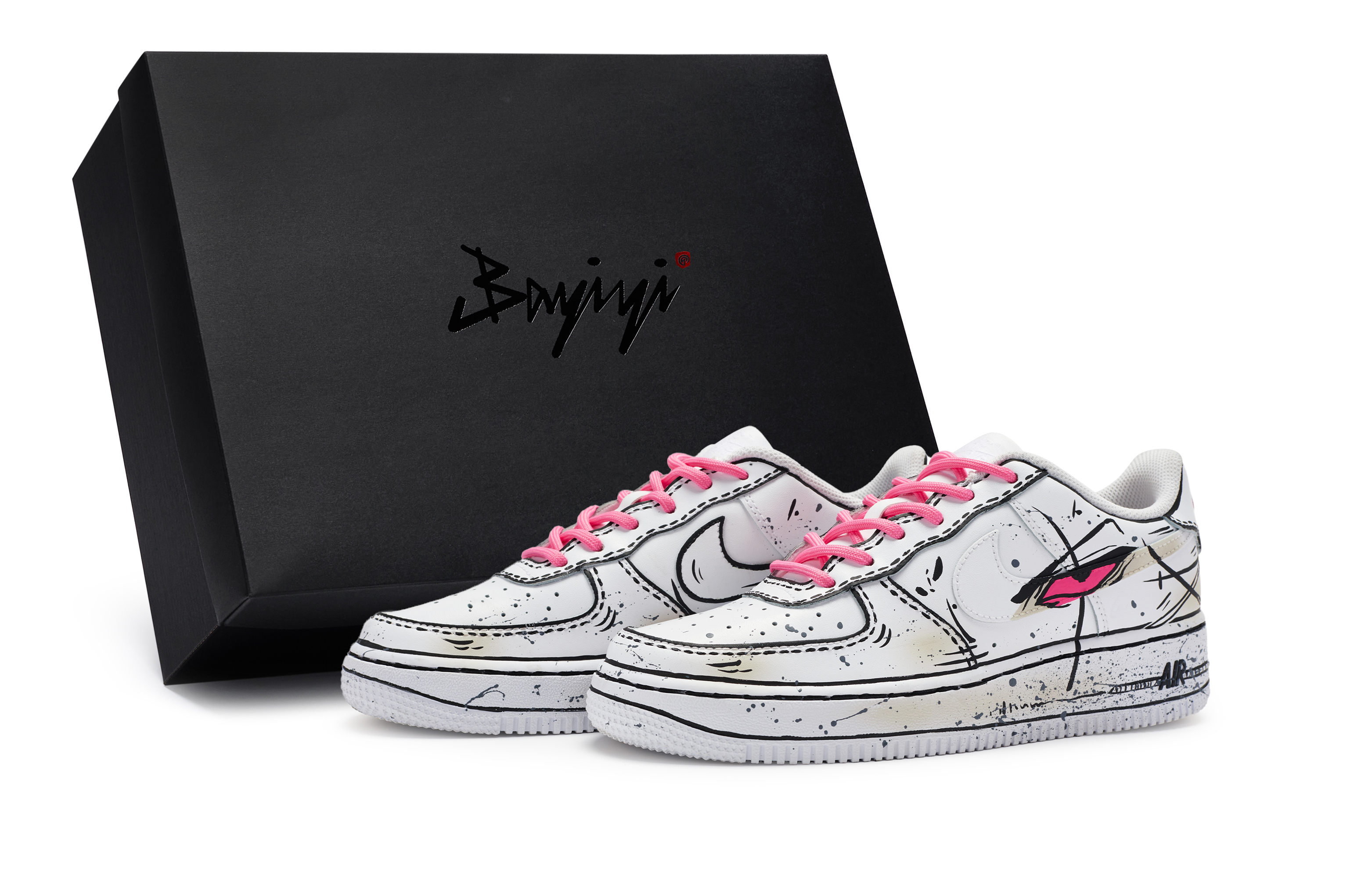 Nike Air Force 1 811 Manufacturing, Hellfire Demon Chopper, Special Shoe Box Low top Skateboard Shoes Women's