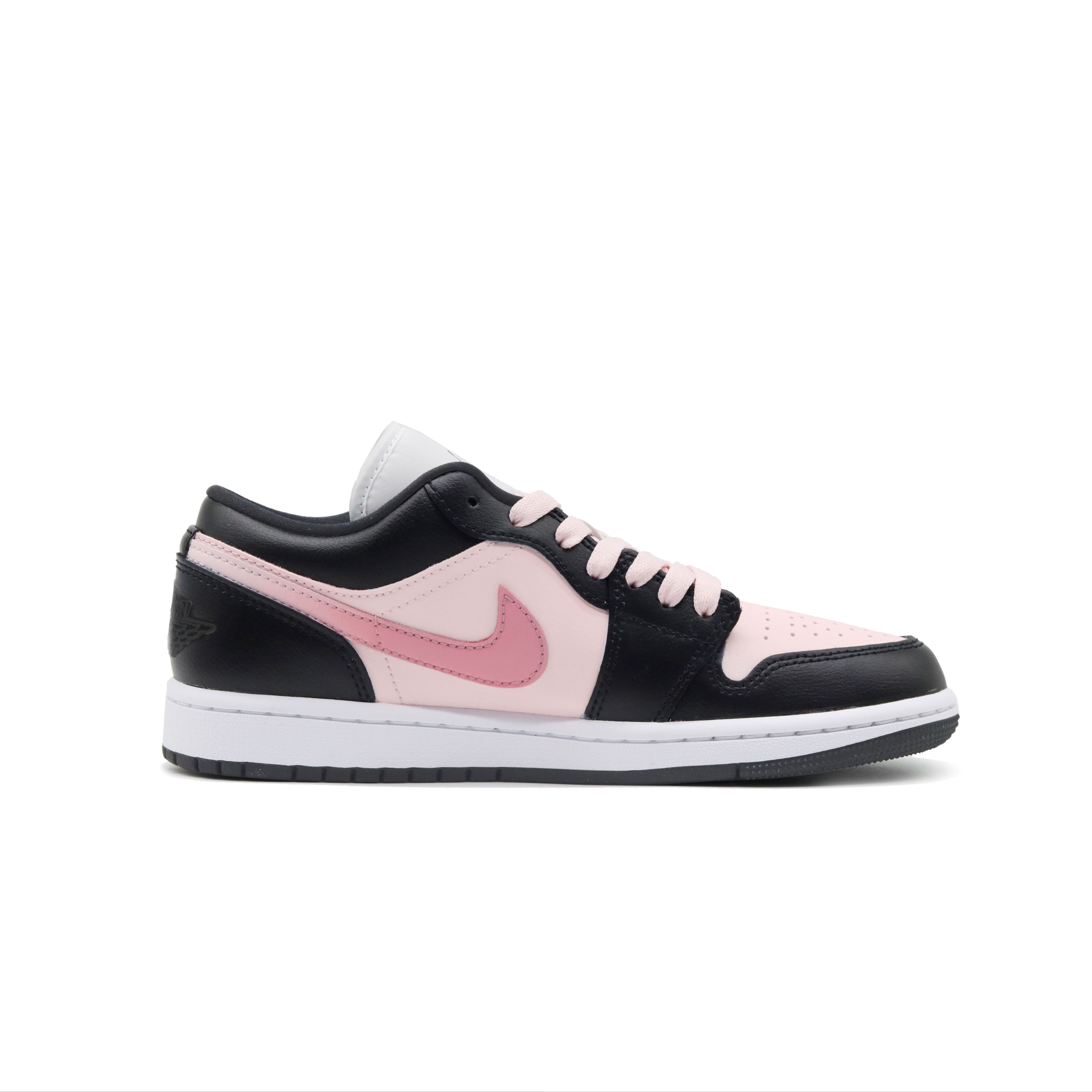 Jordan Air Jordan 1 Gradient Cat Abrasion Resistant Low top Vintage Basketball Shoes Unisex Black Pink