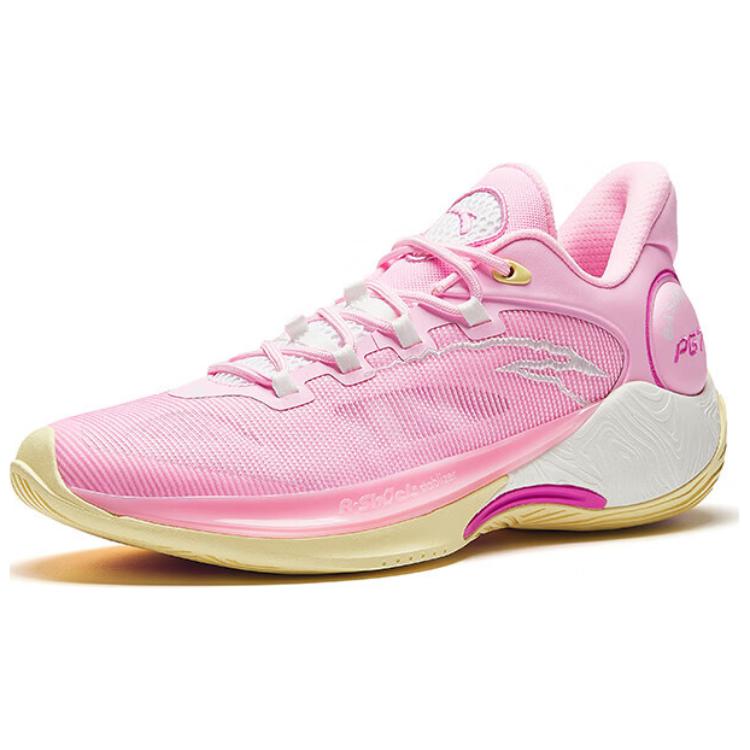 Anta Cushioning Abrasion Resistant Mid top Basketball Shoes Men’s Pink White