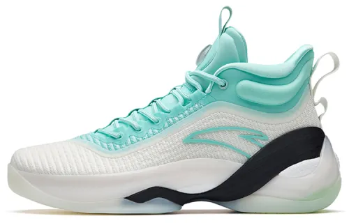 Anta KT7 Nitrogen Technology Fabric Synthetic Leather TPU Shock Absorbing Anti-Slip Wear Resistant Wrapped Support High Top Practical Basketball Shoes Men's White Blue