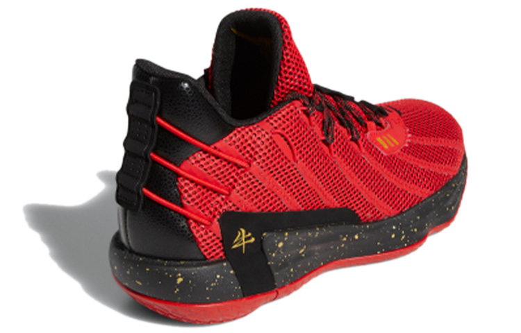 Мужские кроссовки adidas D lillard 7 Dame 7 GCA "CNY" (красно-черно-желтые) — Красный / чёрный / жёлтый — фото 4