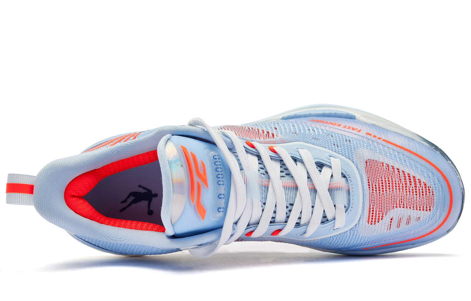 QIAODAN FE2.0 Bay Low top Q KUNGFU TURBO Basketball Shoes Men’s Glacier Blue Bright Orange