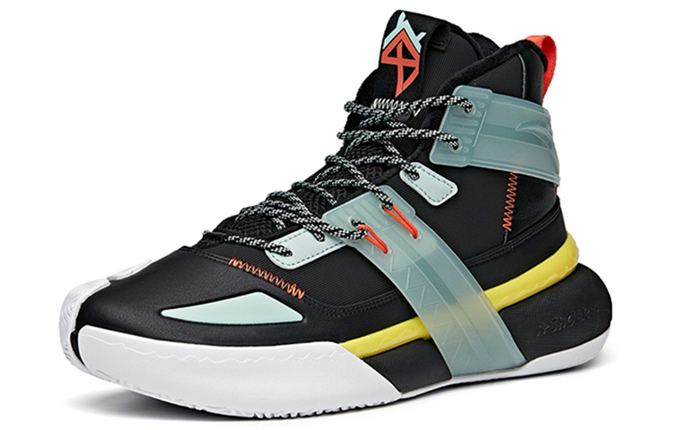 ANTA Crazy 4 Basketball Shoes Men’s High Top Black/Green/Orange