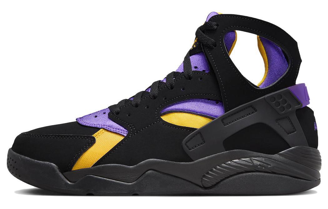 Nike Air Flight Huarache “Kobe Bryant PE” round head comfortable, non-slip and wear-resistant, high-top basketball shoes for men, black and purple orange