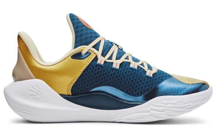 Under Armour Curry 11 Slip Resistant Abrasion Resistant Low top Basketball Shoes Unisex Yellow Blue