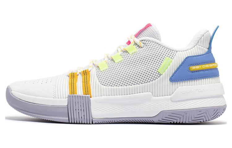 361° Abrasion Resistant Low top Basketball Shoes Men’s White Yellow