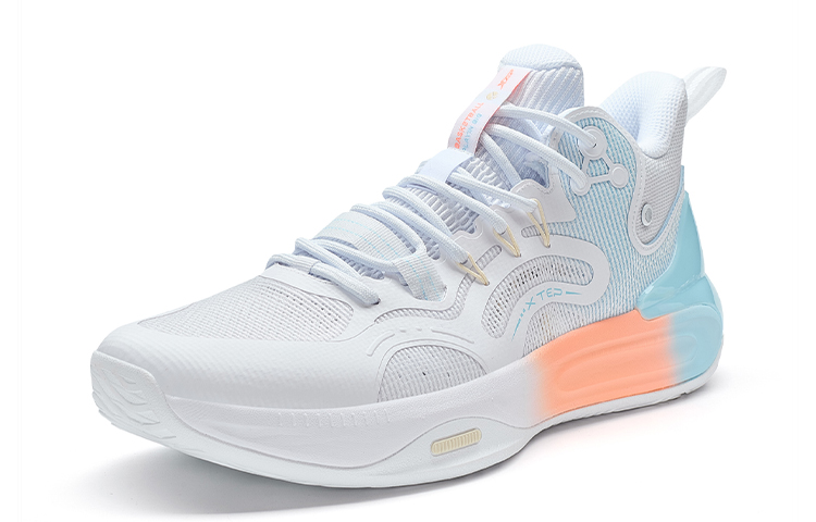 XTEP Basketball Shoes Men’s Low Top New White/Light Azure Blue