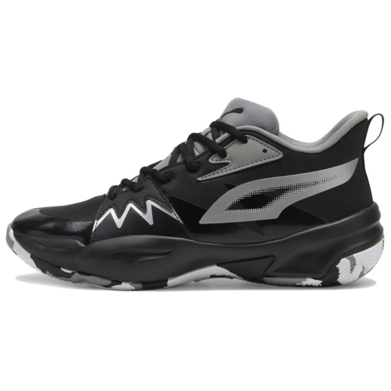 PUMA Genetics Slip Resistant And Breathable Mid top Basketball Shoes Unisex Black