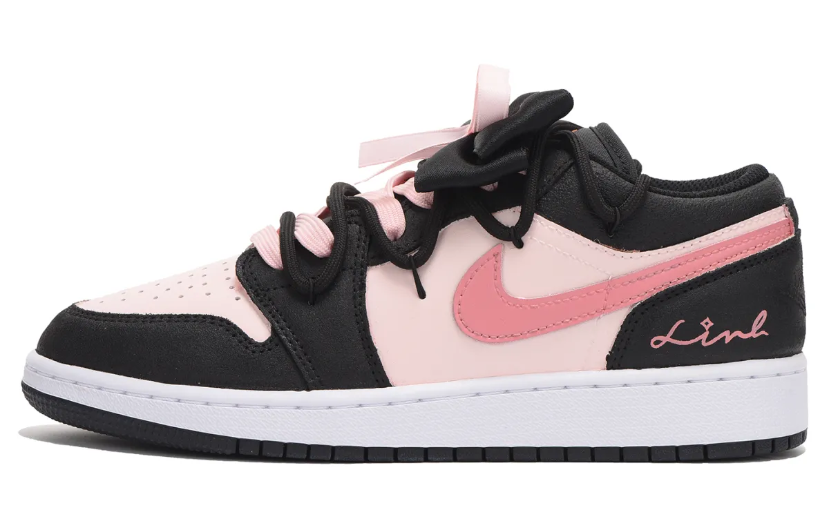 Jordan Air Jordan 1 Low top Vintage Basketball Shoes Women's Black Pink