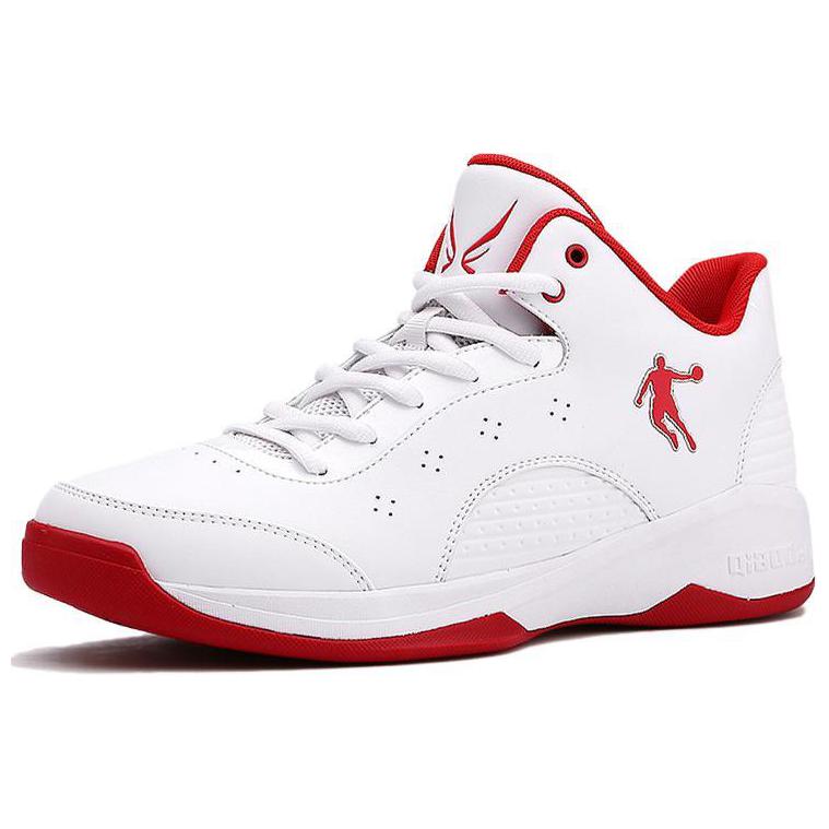 QIAODAN Comfortable Round Toe Abrasion Resistant Breathable Low top Basketball Shoes Men’s White