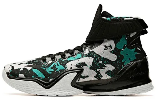 Anta KT3 mesh synthetic leather, comfortable, shock-absorbing, non-slip and wear-resistant, high-top basketball shoes, men's style, pen and ink painting