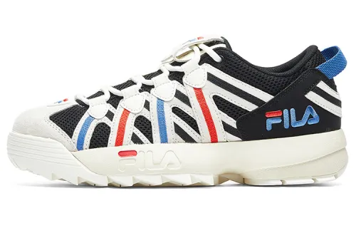FILA FUSION Spaghetti Textile, Synthetic Leather Low top Vintage Basketball Shoes Men's White Black