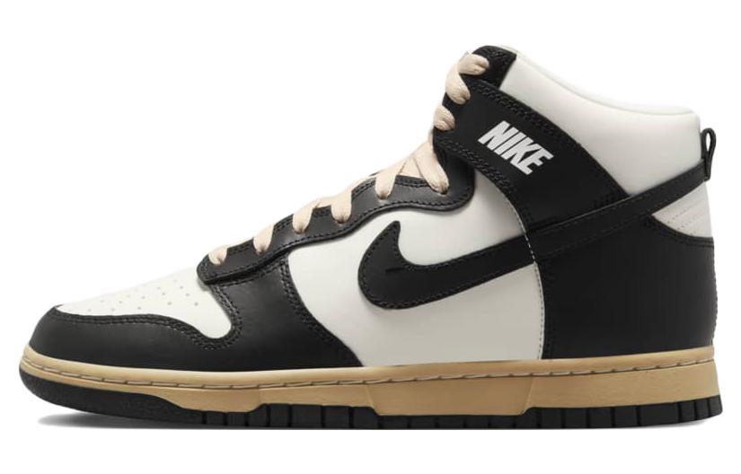 Женские кеды Nike Dunk High SE (бело-черно-розовые)