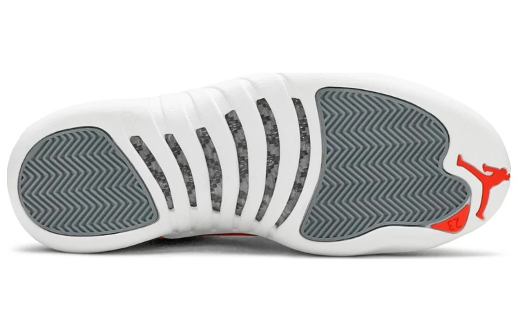 Мужские кроссовки Jordan Air Jordan 12 Retro Cool Grey (серые) — 酷灰/团队橙/白 — фото 5