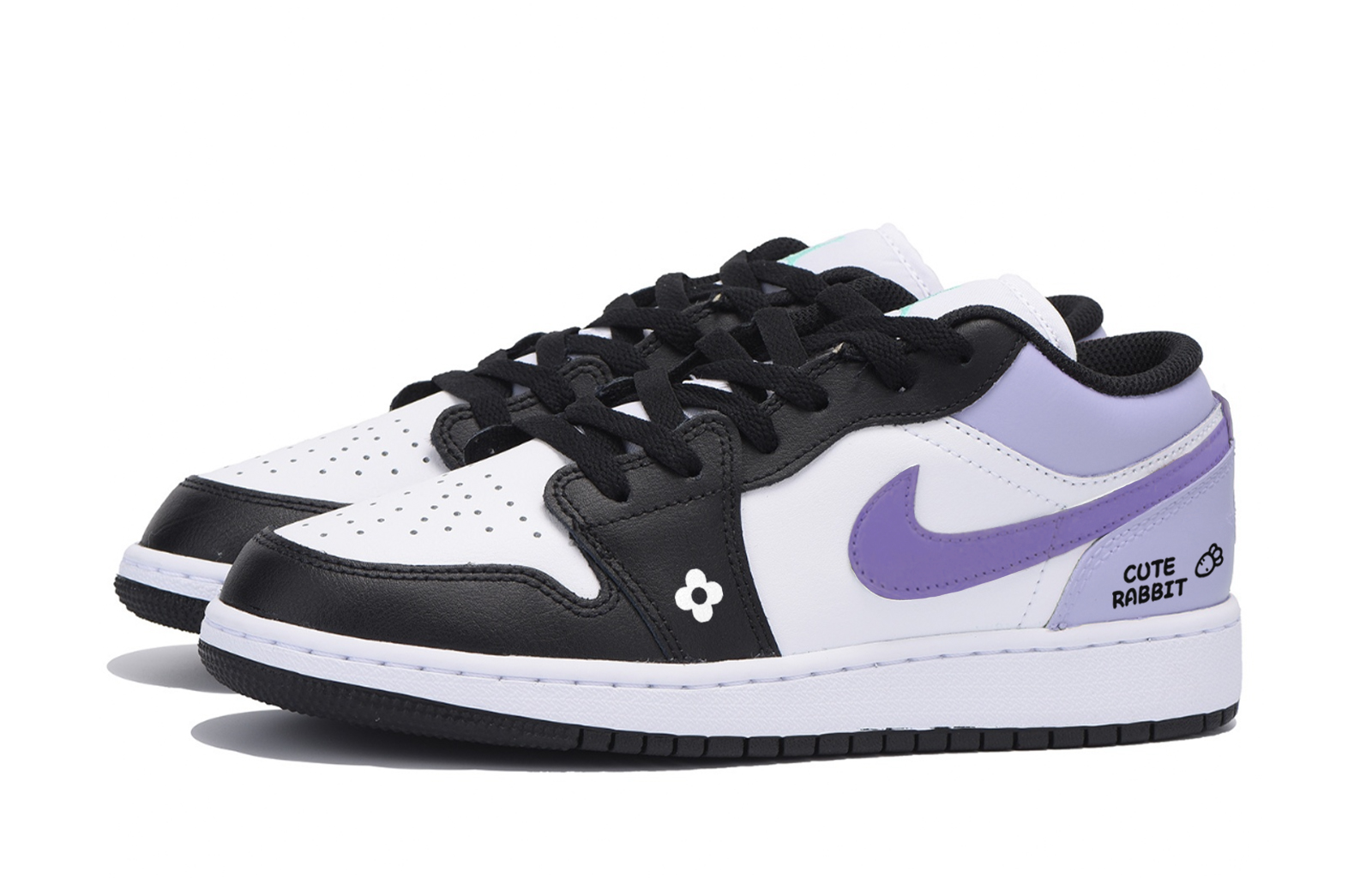 Jordan Air Jordan 1 Low top Vintage Basketball Shoes Men’s White Purple