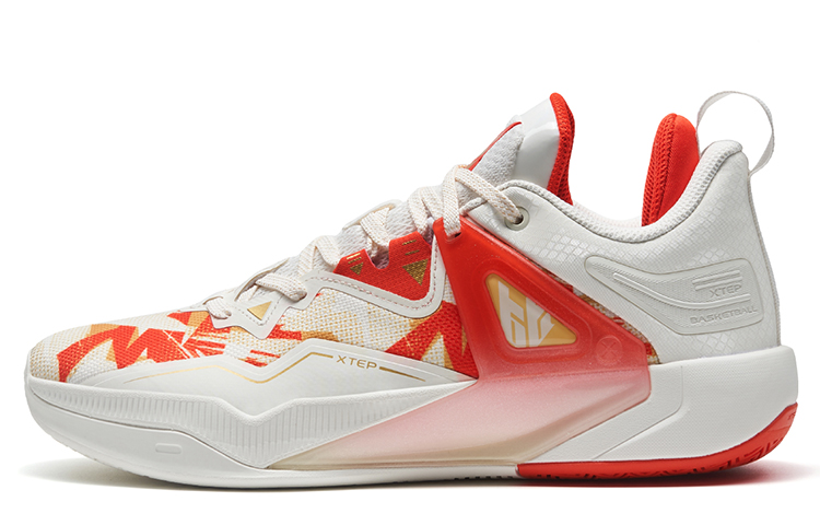 XTEP Basketball Shoes Men’s Mid Top Sail White/Sweet Grass Yellow