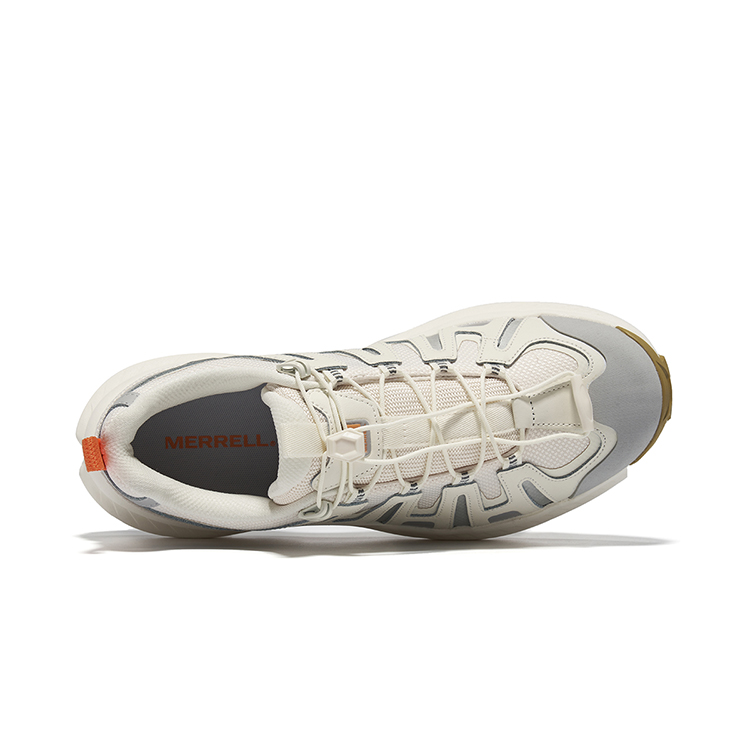 MERRELL Slip Resistant, Abrasion Resistant, Cushioning, Breathable Low top Outdoor Hiking Shoes Men’s Cream Gray