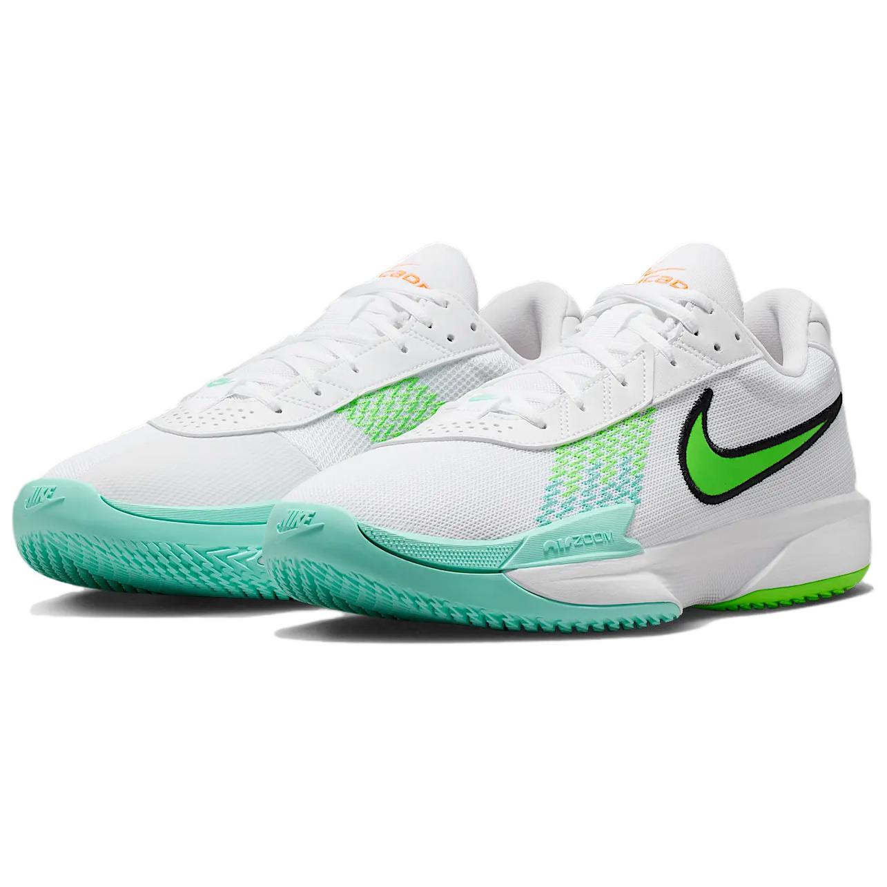 Nike Air Zoom G.T. Cut Academy Abrasion Resistant Grip Low top Basketball Shoes Unisex White Green
