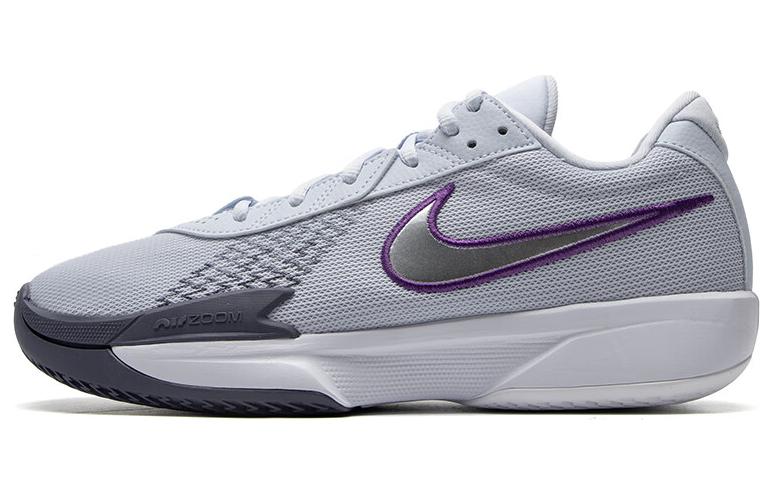 Nike Air Zoom G.T. Cut Academy Round-toe lace-up Low-top Basketball shoes Men and women White Purple/Gray