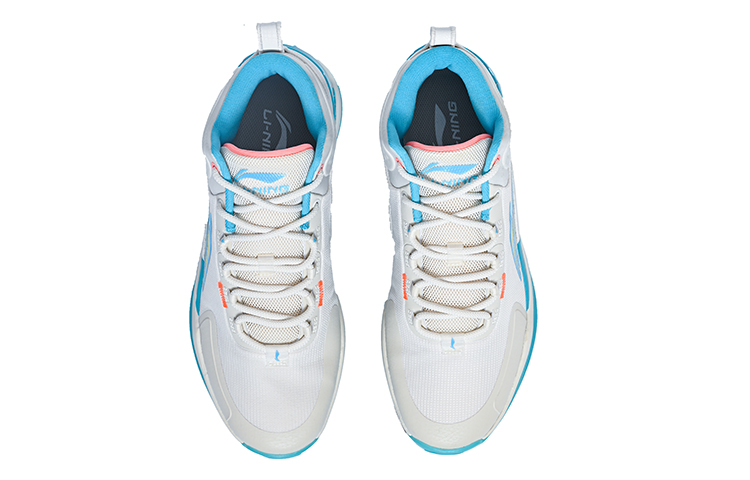 Li Ning Way Of Wade 9 37 TD Cushioning Slip Resistant Abrasion Resistant Mid top Basketball Shoes Blue Green
