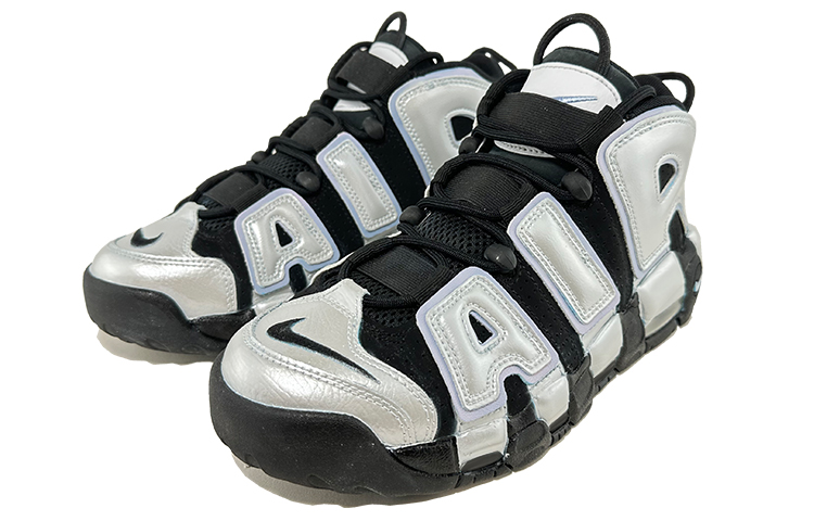 Nike Air More Uptempo Leather Cushioning Slip Resistant Abrasion Resistant Coverage Mid top Covered Basketball Shoes GS
