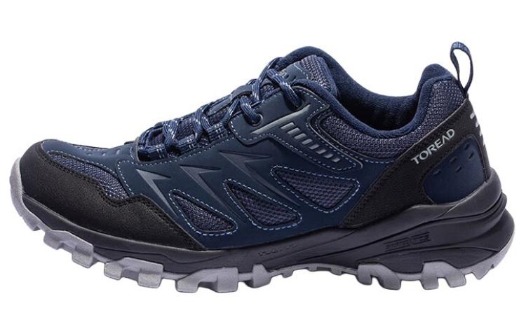 TOREAD Comfortable Slip Resistant Abrasion Resistant Low top Hiking Shoes Men’s Blue Black