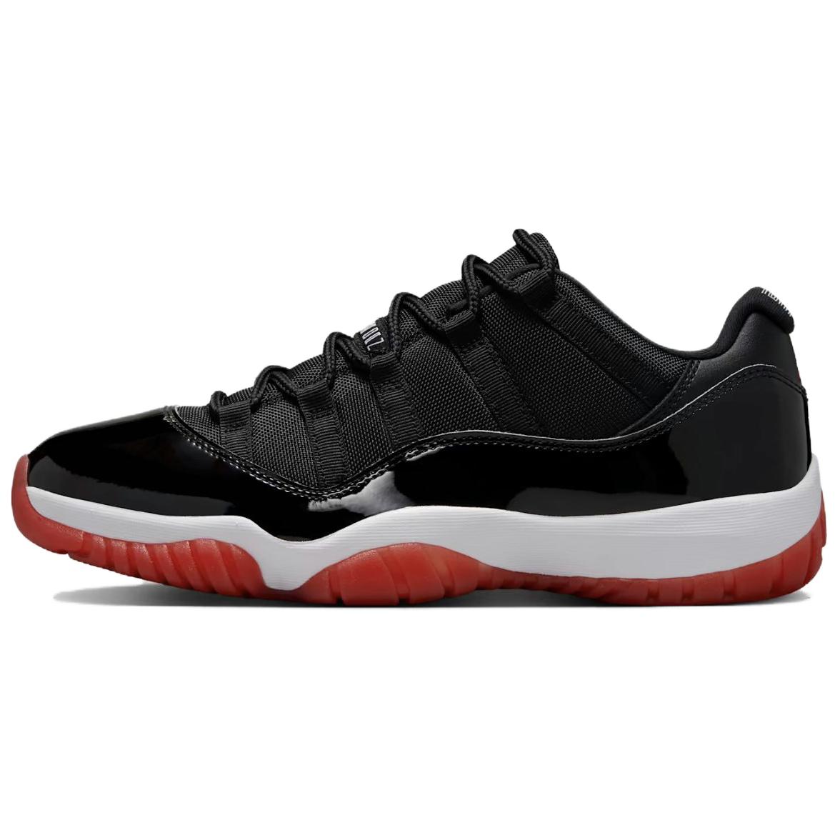 Jordan Air Jordan 11 Low Bred is comfortable and versatile, non-slip and wear-resistant, low-top, retro basketball shoes, men's black and red
