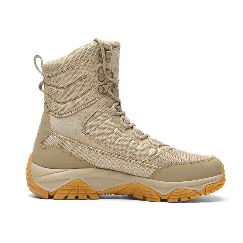 GLUNA Mountaineering & Hiking Shoes Unisex High Top Ecru