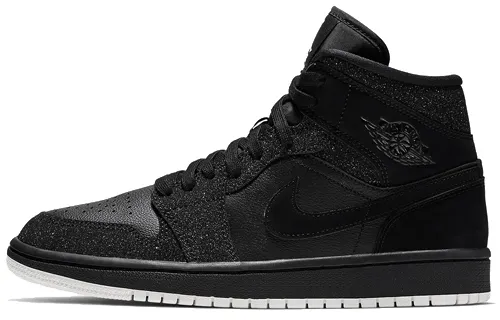 Jordan 1 Mid Glitter Black Women's