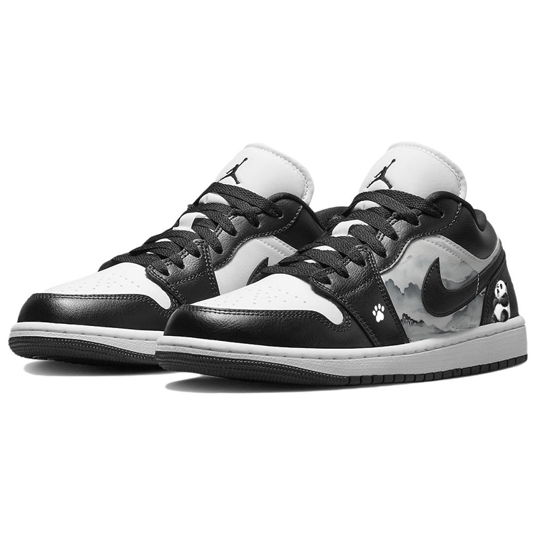 Jordan Air Jordan 1 Abrasion Resistant Slip Resistant Low top Vintage Basketball Shoes Women’s Black White