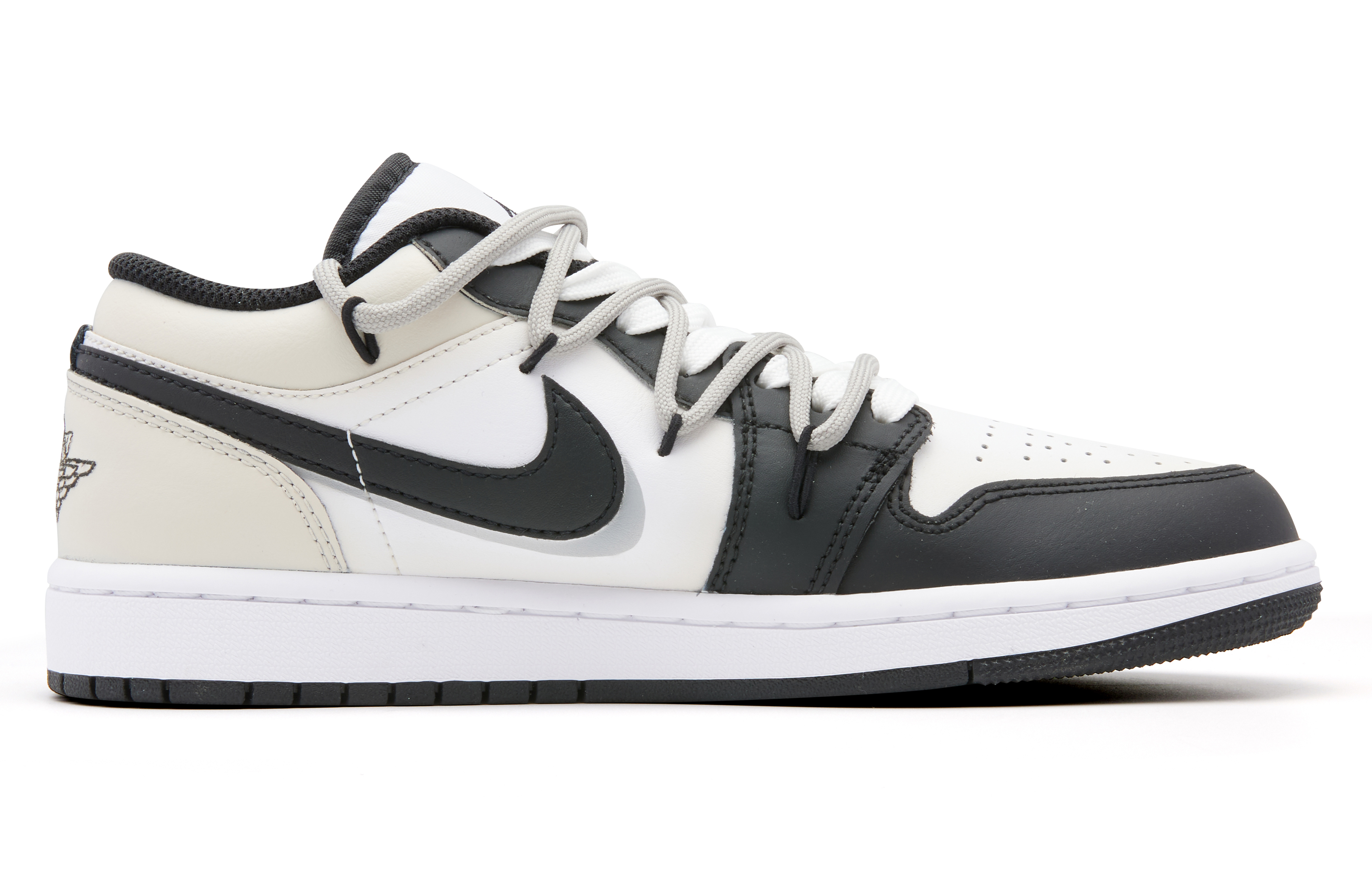 Jordan Air Jordan 1 Low Leather Cushioning Slip Resistant Low top Vintage Basketball Shoes Men’s Black Gray