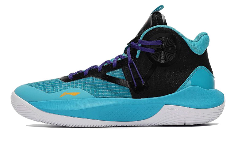 Li Ning Sonic 9 Team Textile, Synthetic Leather Cushioning Slip Resistant Abrasion Resistant Mid top Basketball Shoes