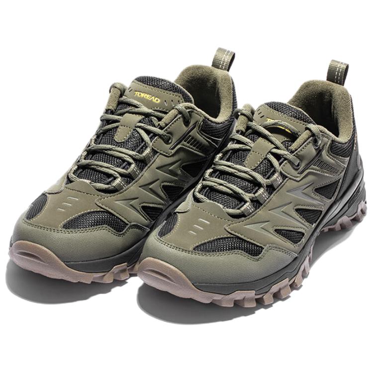 TOREAD Slip Resistant And Breathable Low top Hiking Shoes Men’s Green Black