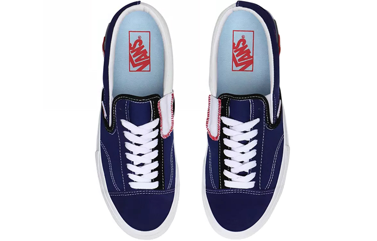 Кеды Vans slip-on Cap PU (синие) — фото 4