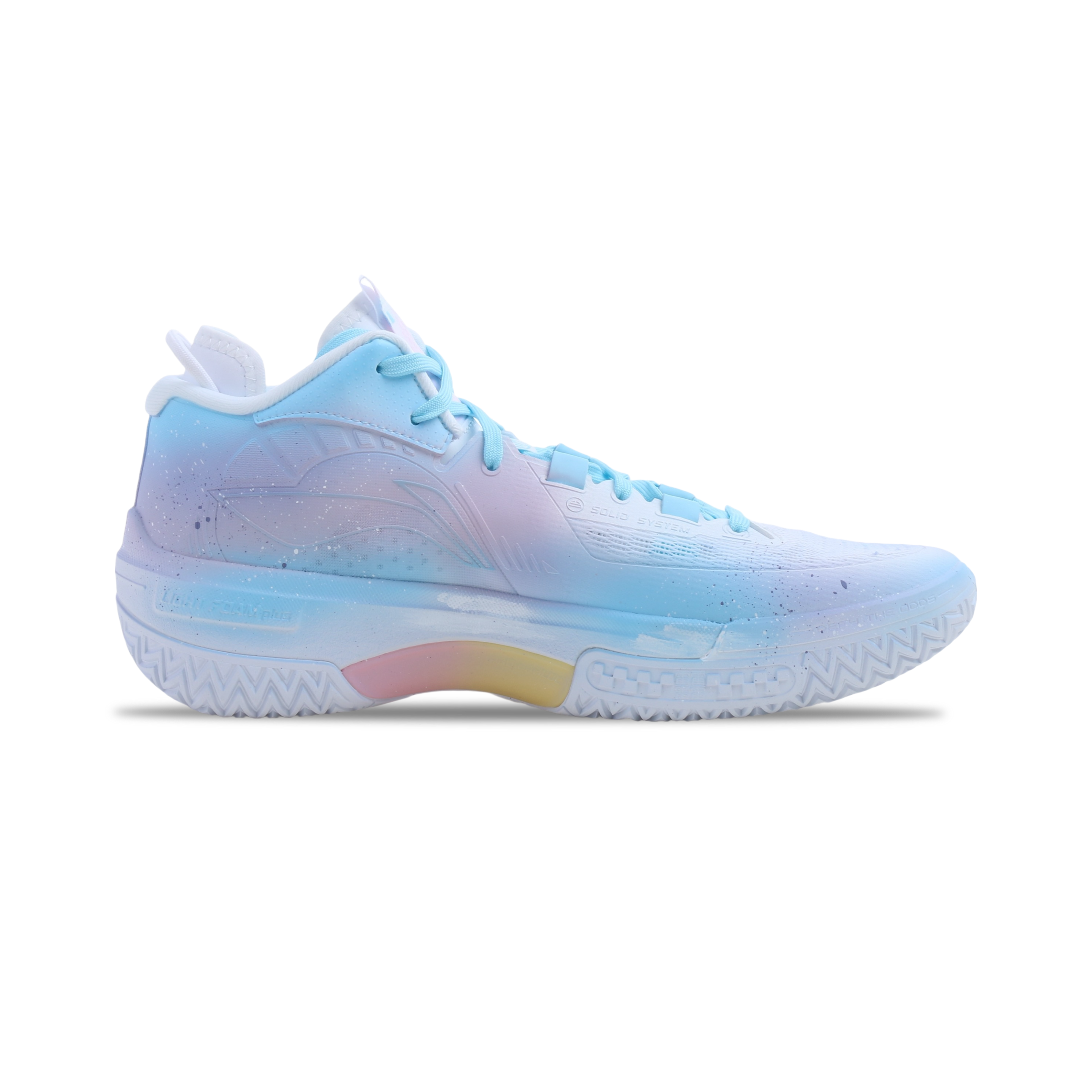 Li Ning Jie Ao Cushioning Abrasion Resistant Mid top Basketball Shoes Men’s Blue Purple Mismatched